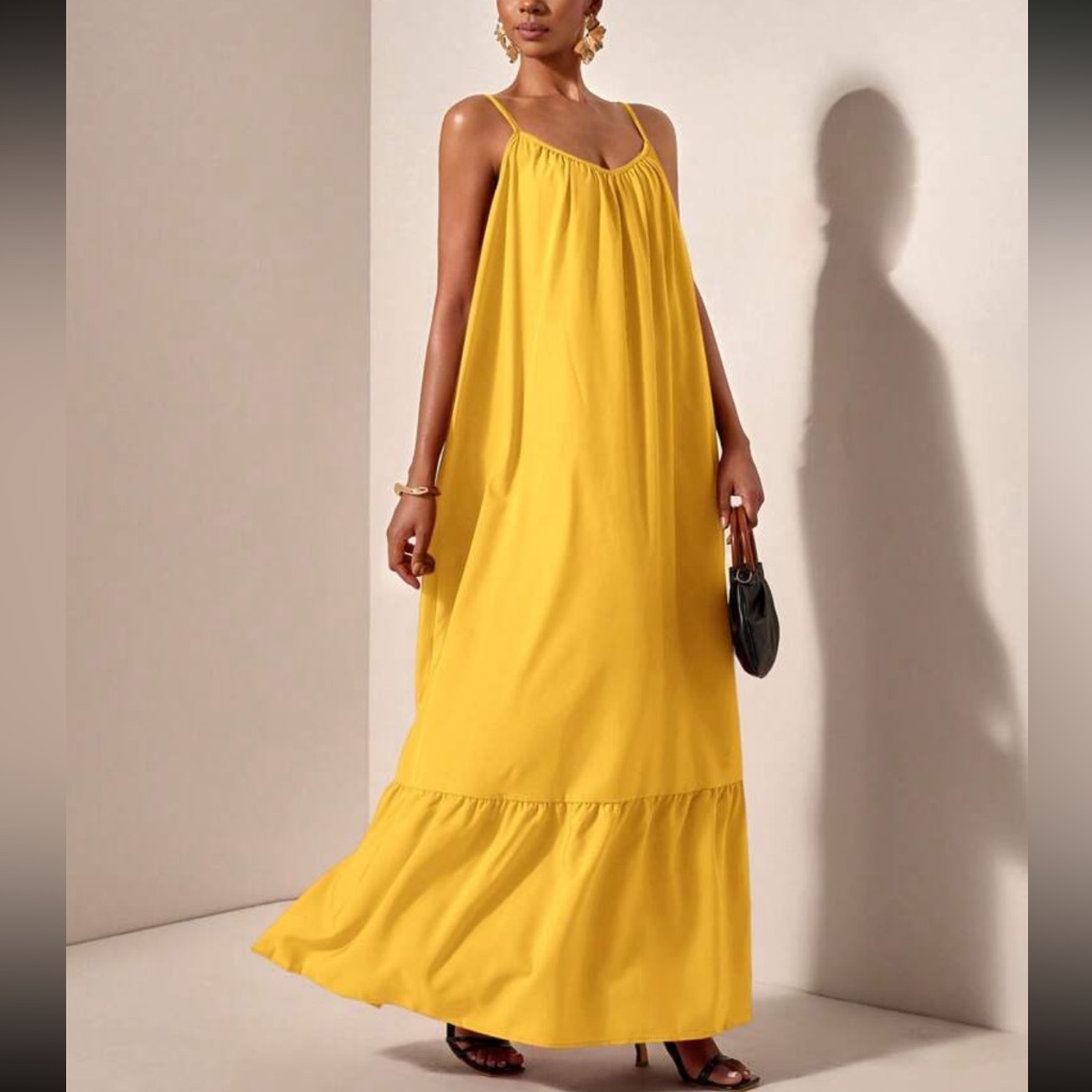 Boho Ruffle Hem Cami Dress